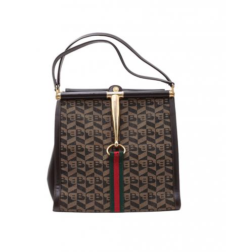 バリー モノグラム トップハンドル バッグ