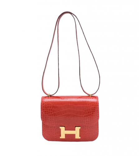 エルメス　コンスタンス3　アリゲーター　ルージュ