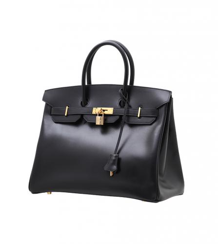 エルメス ブラック バーキン35 ボックスカーフ バッグ