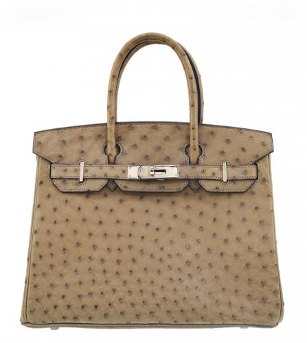 エルメス　バーキン　30 オーストリッチ　グレイ