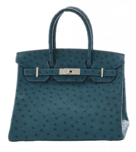 エルメス　バーキン　30　オーストリッチ　コバルト