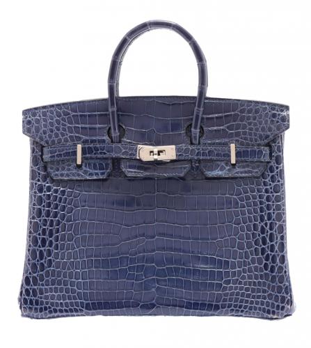 エルメス　バーキン　25　ポロサス　ブルーアンクル