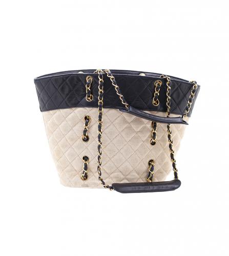 シャネル バイカラー ショッピング バッグ