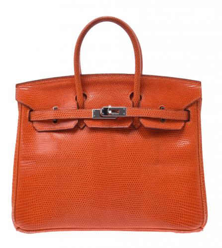 エルメス　バーキン　25　リザード　オレンジ